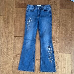 Abercrombie Kids Blue Floral Embroidered Jeans